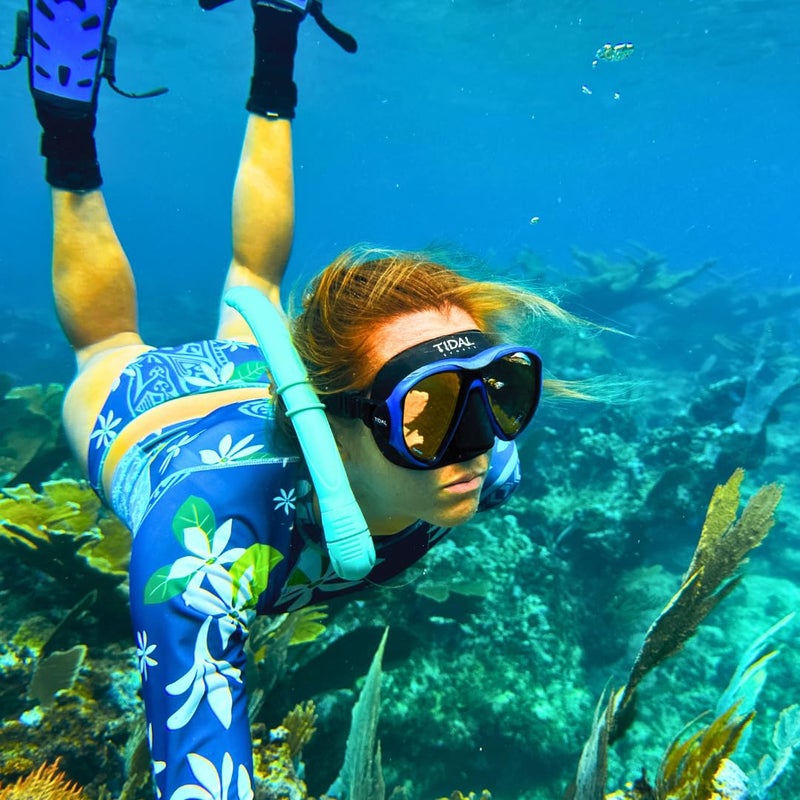 Pro Shot Tidal Mask for Snorkeling and Scuba Diving Best Anti-Fog Technology Blue/Black/Tinted Lens (Blue Reflective Lens) - Image 4
